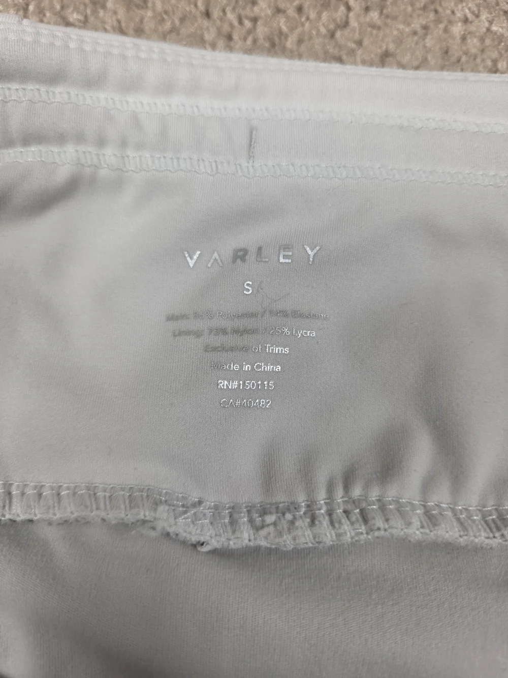 Varley Snake Print Performance Shorts in Light Gray and White